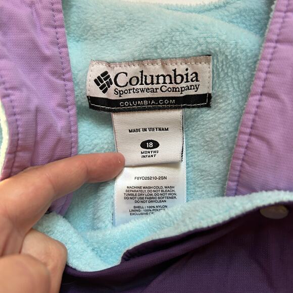 Columbia Lavender & Plum Snow Bibs - Infant Size 18M - Picture 5 of 8